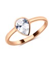 Drop Shaped CZ Silver Ring NSR-713